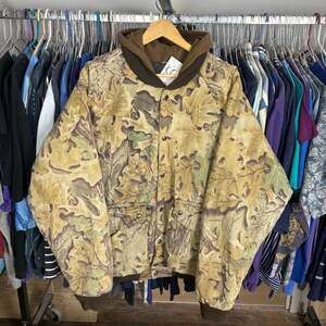 Vintage 1980s Camo Hooded Jacket / Goose Down Fill / Vintage Camo Jacket / Winte